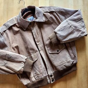 Vintage 1980s Brown Suede Aviator Bomber: 80s Leather Flight Jacket, Medium